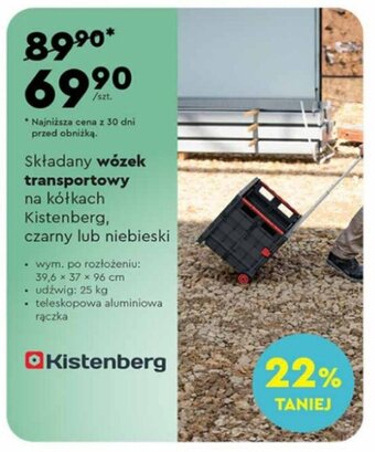 Biedronka Składany wózek transportowy na kółkach Kistenberg, czarny lub niebieski oferta