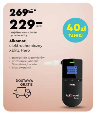 Biedronka Alkomat elektrochemiczny Xblitz Hero oferta