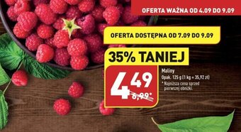 ALDI Maliny 125 g oferta