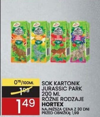 Wafelek SOK KARTONIK JURASSIC PARK 200ML HORTEX oferta