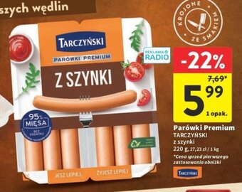 Intermarche Parówki Premium TARCZYŃSKI z szynki 220g oferta