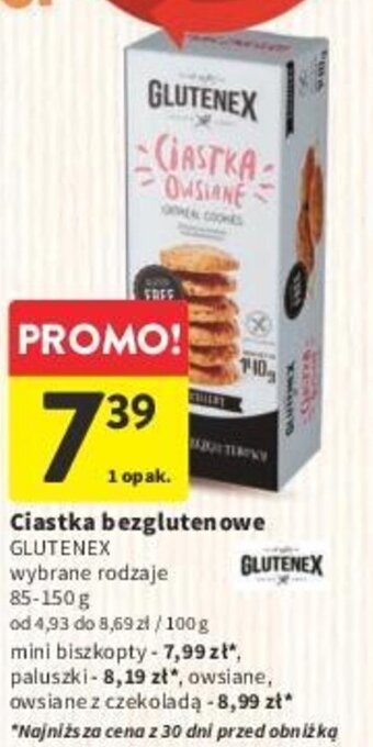 Intermarche Ciastka bezglutenowe GLUTENEX 85-150g oferta