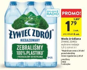 Intermarche ŻYWIEC ZDRÓJ Woda źródlana 1,5 l oferta
