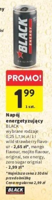 Intermarche BLACK Napój energetyzujący 250 ml oferta