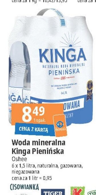 E.Leclerc Woda mineralna Kinga Pienińska 6x1,5l oferta