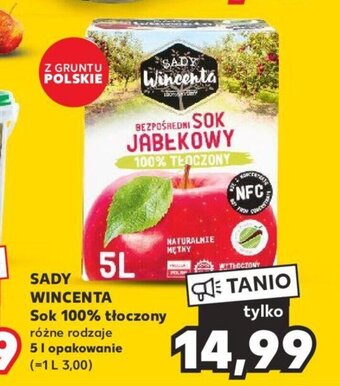 Kaufland SADY WINCENTA Sok 100% tłoczony 5 l oferta