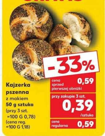 Kaufland Kajzerka pszenna 50 g sztuka oferta
