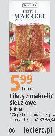 E.Leclerc Filety z makreli z posypką pomidorową oferta