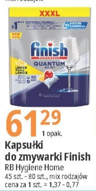 E.Leclerc Kapsułki do zmywarki Finish RB Hygiene Home 45 szt. oferta