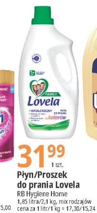 E.Leclerc Płyn/Proszek do prania Lovela RB Hygiene Home 1,85 litra/2,1 kg oferta