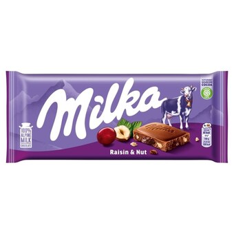 Delikatesy Centrum Milka czekolada mleczna z rodzynkami i orzechami laskowymi 100 g oferta