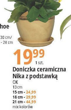 Doniczka nika z podstawką 15 cm