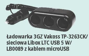 E.Leclerc Ładowarka 3GZ Vakoss TP-3263C/ sieciowa Libox LTC USB 5 W/ LB0089 z kablem microUSB oferta