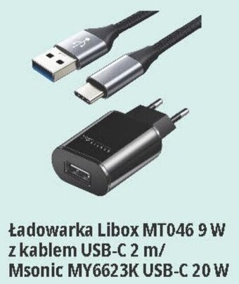 E.Leclerc Ładowarka Libox MT046 9 W z kablem USB-C 2 m/ Msonic MY6623K USB-C 20 W oferta