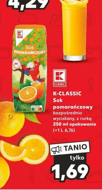 Kaufland K-CLASSIC Sok pomarańczowy 250 ml oferta