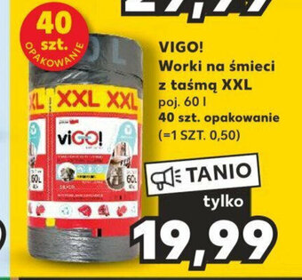 Kaufland VIGO! Worki na śmieci z taśmą XXL 40 szt oferta