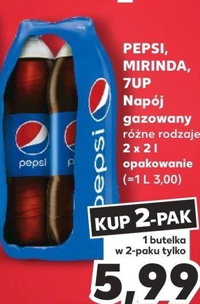 Kaufland Pepsi napój gazowany o smaku cola 4 l (2 x 2 l) oferta