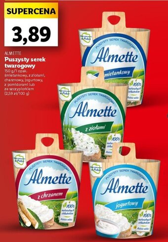 Lidl ALMETTE Puszysty serek twarogowy 150 g oferta