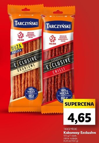 Lidl TARCZYŃSKI Kabanosy Exclusive 105 g oferta