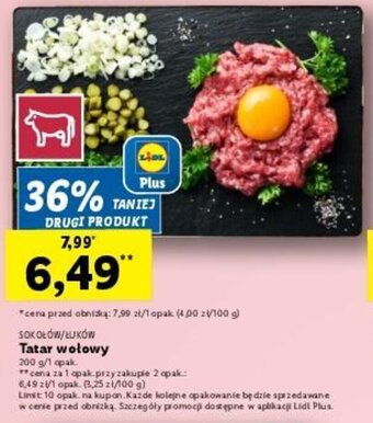 Lidl SOKOŁÓW/ŁUKÓW Tatar wołowy 200 g oferta