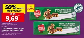 Lidl FIN CARRE Czekolada mleczna z całymi orzechami laskowymi, XXL 300 g oferta