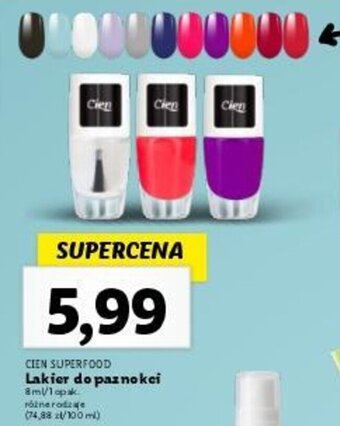 Lidl CIEN SUPERFOOD Lakier do paznokci 8ml oferta