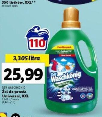 Lidl DER WASCHKÖNIG Żel do prania Universal 3,305l oferta