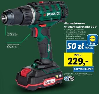 Lidl Akumulatorowa wiertarkowkrętarka 20 V oferta