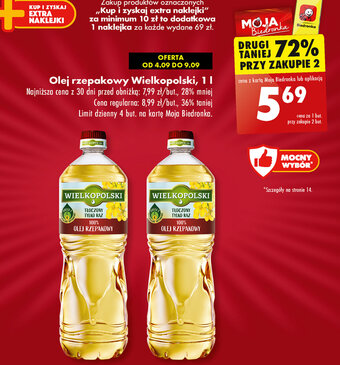 Biedronka Olej rzepakowy Wielkopolski 1 l oferta