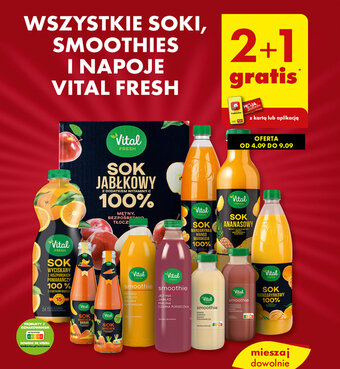 Biedronka WSZYSTKIE SOKI SMOOTHIES I NAPOJE VITAL FRESH oferta