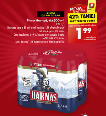 Biedronka Piwo Harnaś 500 ml oferta