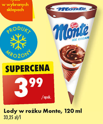 Biedronka Lody w rożku Monte, 120 ml oferta