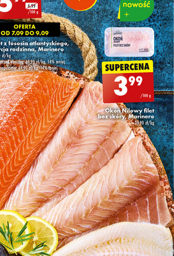Biedronka Okoń Nilowy filet bez skóry, Marinero 100g oferta
