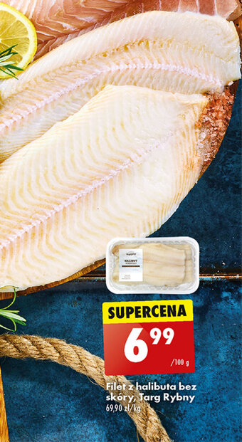 Biedronka Filet z halibuta bez skóry, Targ Rybny 100g oferta