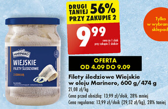 Biedronka Filety śledziowe Wiejskie w oleju Marinero, 600 g/474g oferta