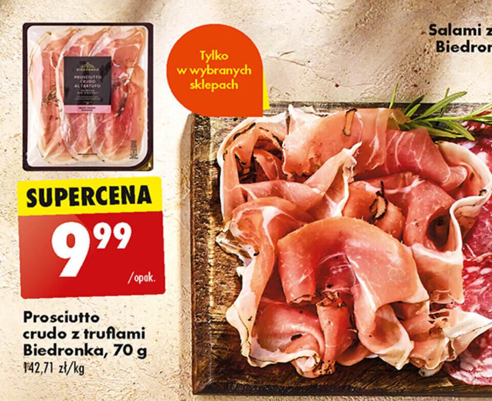 Promocja Prosciutto crudo z truflami Biedronka, 70 g w Biedronka