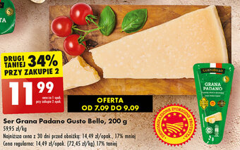 Biedronka Ser Grana Padano Gusto Bello, 200 g oferta