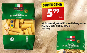 Biedronka Makaron rigatoni Pasta di Gragnano P.G.I. Gusto Bello, 500 g oferta