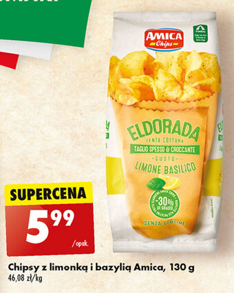 Biedronka Chipsy z limonką i bazylią Amica, 130 g oferta