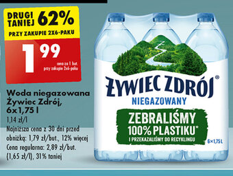 Biedronka Woda niegazowana Żywiec Zdrój, 1,75 l oferta