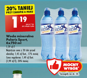 Biedronka Woda mineralna Polaris Sport, 750 ml oferta