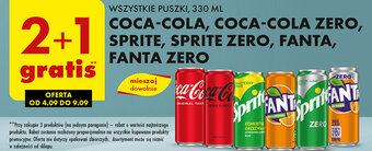 Biedronka WSZYSTKIE PUSZKI, 330 ML COCA-COLA, COCA-COLA ZERO, SPRITE, SPRITE ZERO, FANTA, FANTA ZERO oferta