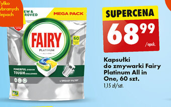 Biedronka Kapsułki do zmywarki Fairy Platinum All in One, 60 szt. oferta