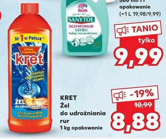 Kaufland KRET Żel do udrożniania rur oferta