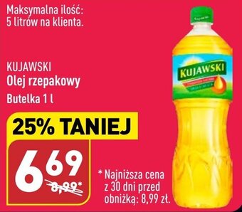 ALDI KUJAWSKI Olej rzepakowy Butelka 1 l oferta