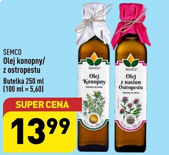 ALDI SEMCO Olej konopny/ z ostropestu Butelka 250 ml oferta