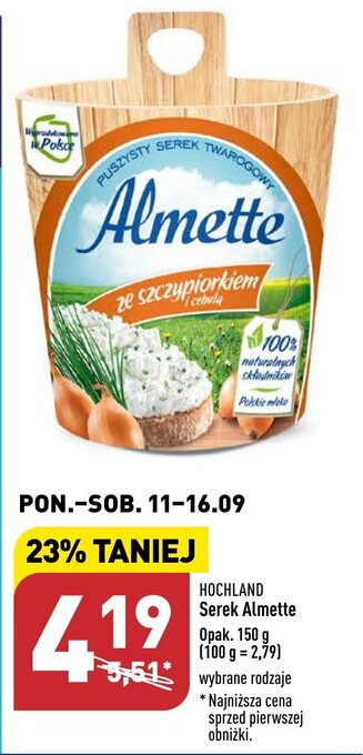 ALDI HOCHLAND Serek Almette 150 g oferta