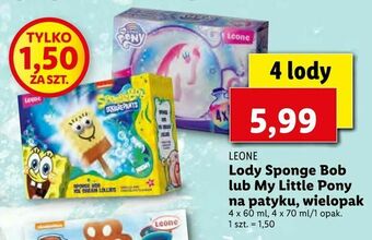 Lidl Lody Sponge Bob lub My Little Pony na patyku, wielopak oferta