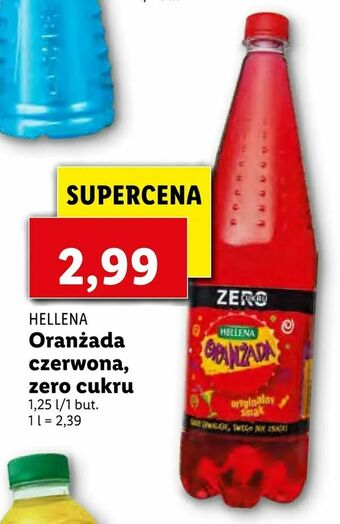 Lidl Oranżada czerwona, zero cukru oferta