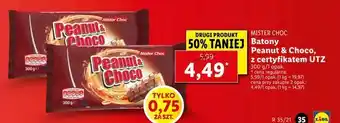 Lidl Batony Peanut & Choco, z certyfikatem UTZ oferta